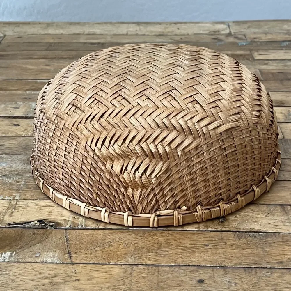 Vintage Hand Woven Round Bottom Wicker Winnowing Basket 11